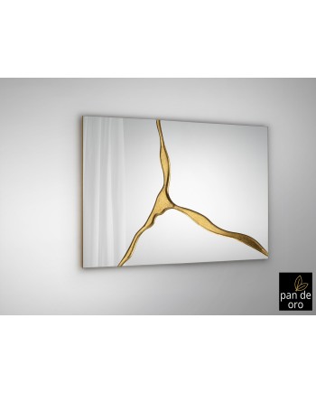 SURCOS II-ESPEJO PAN ORO 80X120